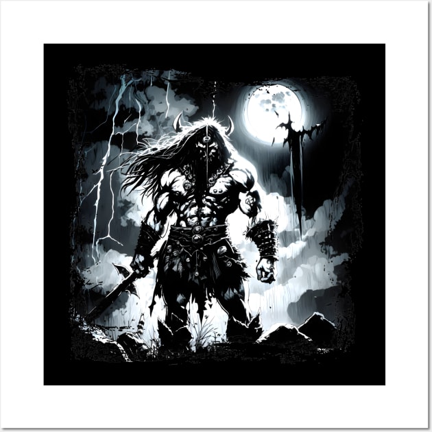 Shadow Man BRZRKR (Berserker,Viking,Metal) Wall Art by MLArtifex